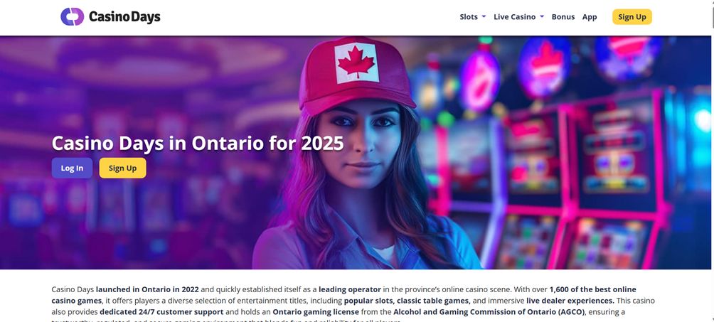 Casin days main section